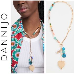 Dannijo Francesca Goldtone & Mixed Media Lariat Necklace NWT